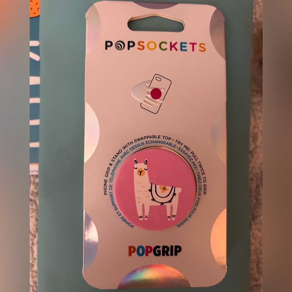 PopSocket Llama Design with Pink and White